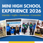 Alunos em aula prática de ciências no Mini High School Experience da FCA
