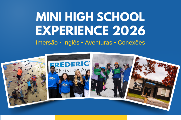 Alunos em aula prática de ciências no Mini High School Experience da FCA